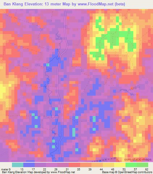Ban Klang,Thailand Elevation Map
