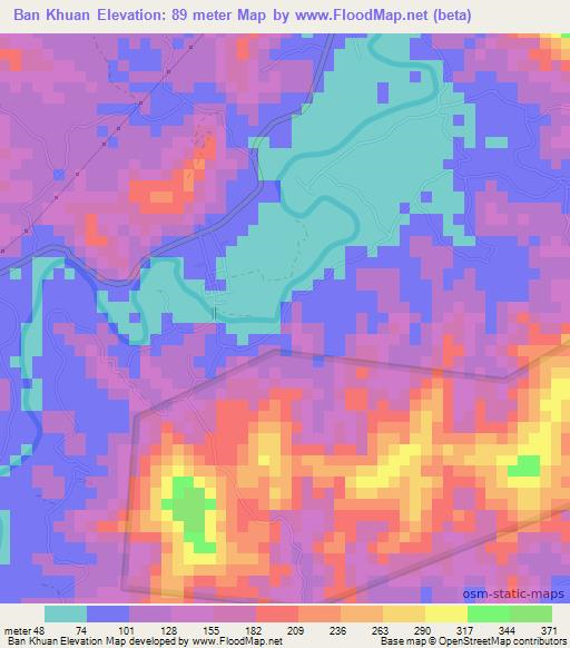 Ban Khuan,Thailand Elevation Map