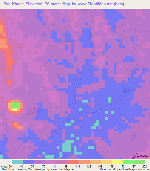 Ban Khuan,Thailand Elevation Map