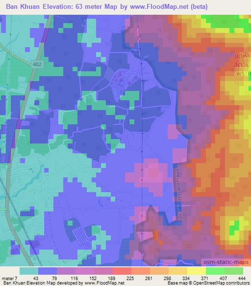 Ban Khuan,Thailand Elevation Map