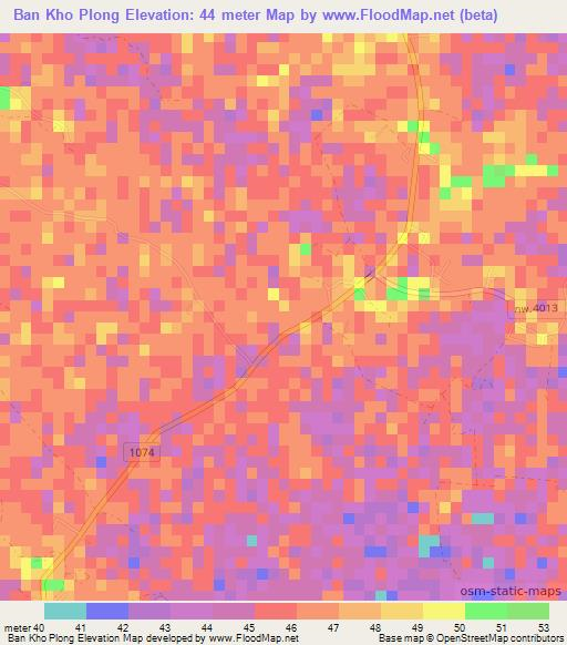 Ban Kho Plong,Thailand Elevation Map