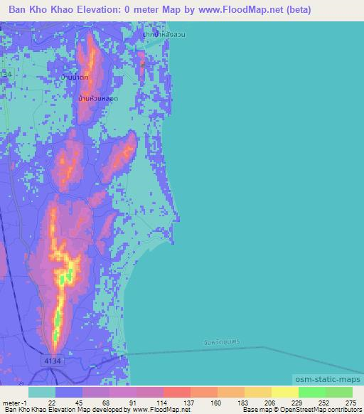 Ban Kho Khao,Thailand Elevation Map