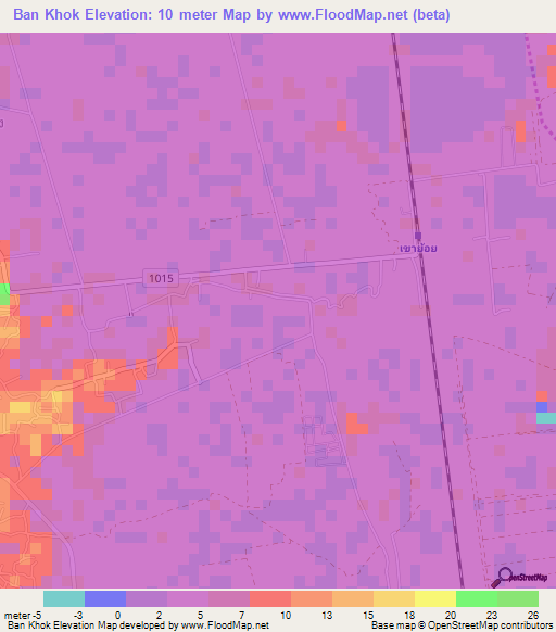 Ban Khok,Thailand Elevation Map