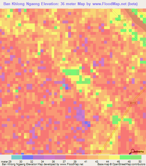 Ban Khlong Ngaeng,Thailand Elevation Map