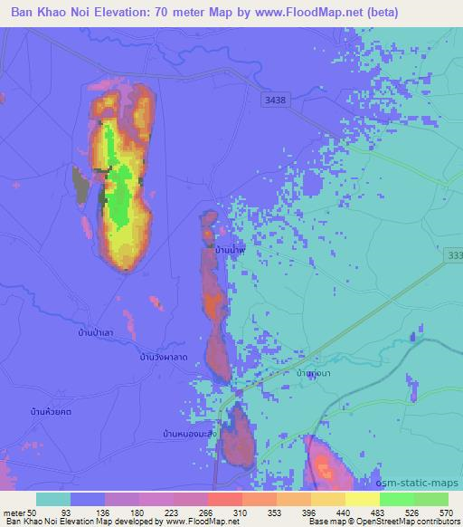 Ban Khao Noi,Thailand Elevation Map