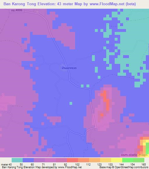 Ban Karong Tong,Thailand Elevation Map