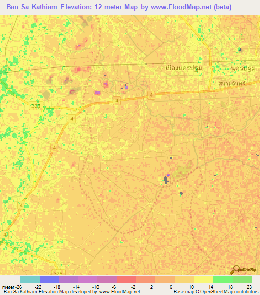 Ban Sa Kathiam,Thailand Elevation Map
