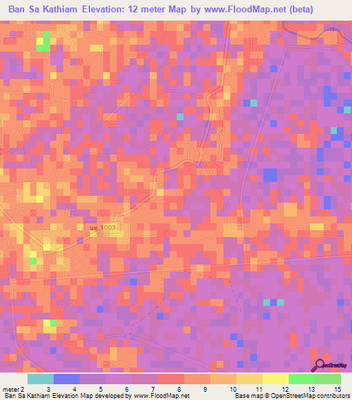 Ban Sa Kathiam,Thailand Elevation Map