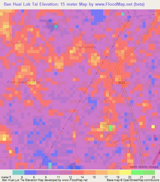 Ban Huai Luk Tai,Thailand Elevation Map