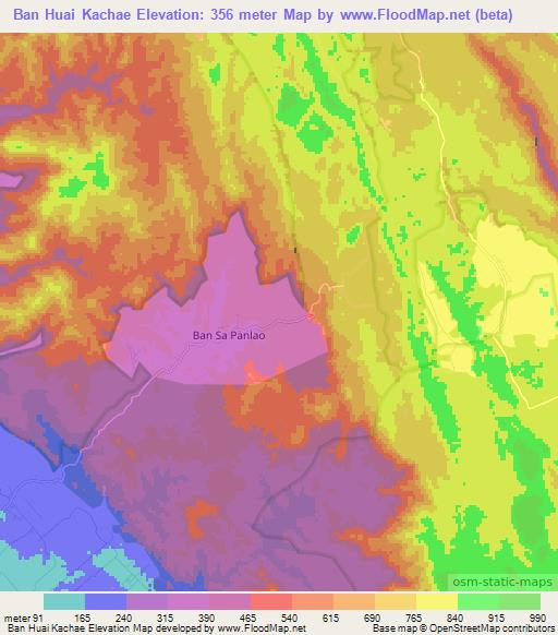 Ban Huai Kachae,Thailand Elevation Map