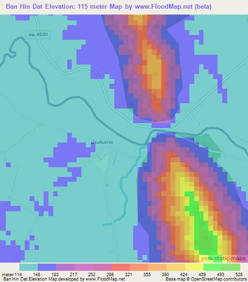 Ban Hin Dat,Thailand Elevation Map