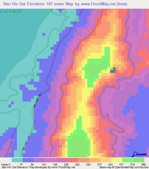 Ban Hin Dat,Thailand Elevation Map