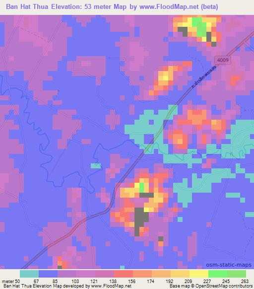 Ban Hat Thua,Thailand Elevation Map