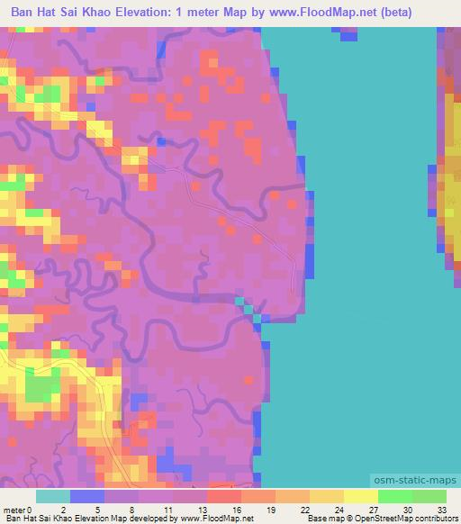 Ban Hat Sai Khao,Thailand Elevation Map