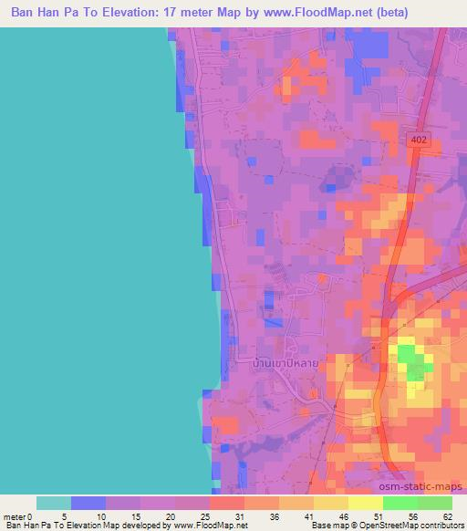 Ban Han Pa To,Thailand Elevation Map