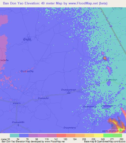 Ban Don Yao,Thailand Elevation Map