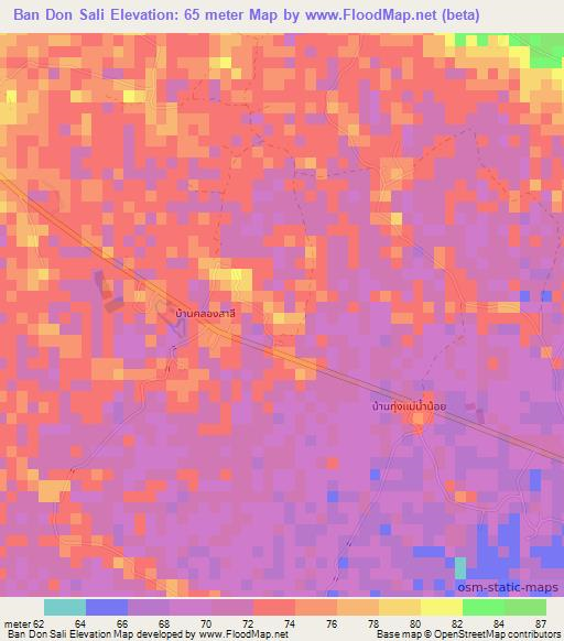 Ban Don Sali,Thailand Elevation Map
