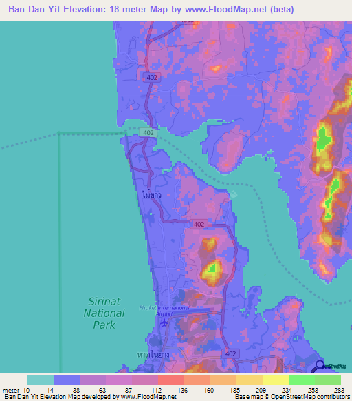 Ban Dan Yit,Thailand Elevation Map