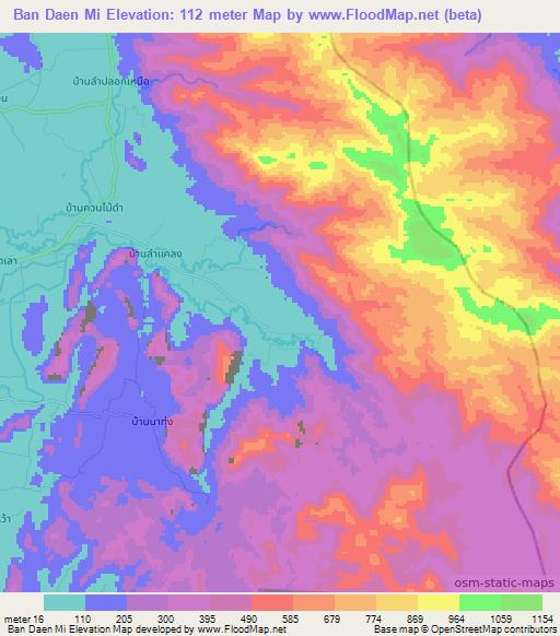 Ban Daen Mi,Thailand Elevation Map