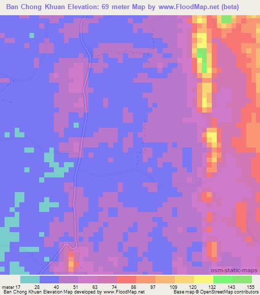 Ban Chong Khuan,Thailand Elevation Map