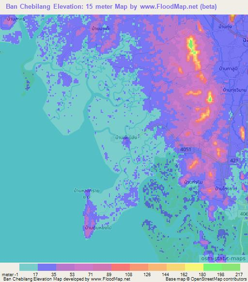 Ban Chebilang,Thailand Elevation Map