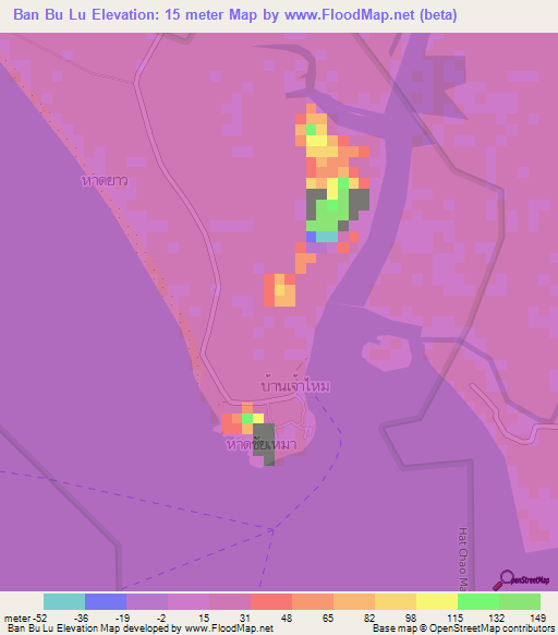 Ban Bu Lu,Thailand Elevation Map