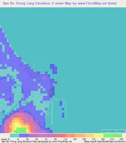 Ban Bo Thong Lang,Thailand Elevation Map