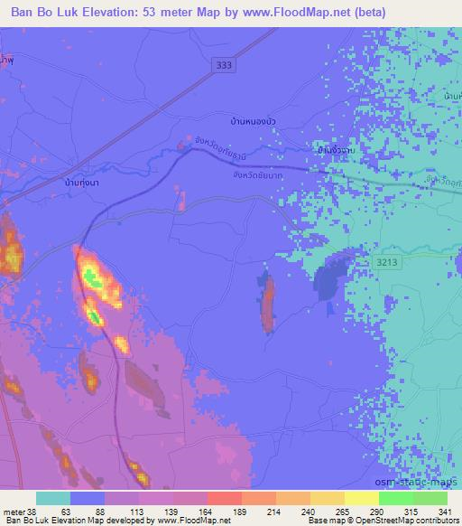 Ban Bo Luk,Thailand Elevation Map