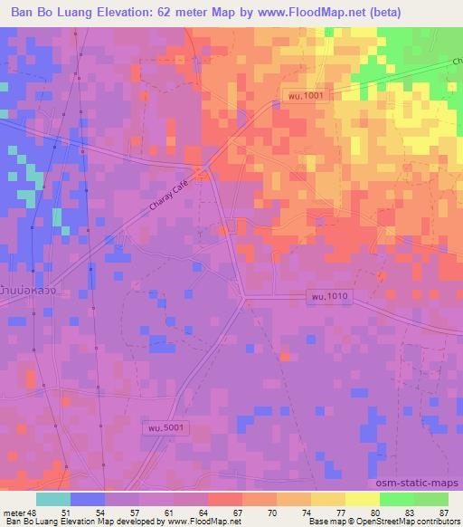 Ban Bo Luang,Thailand Elevation Map