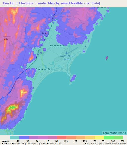 Ban Bo It,Thailand Elevation Map