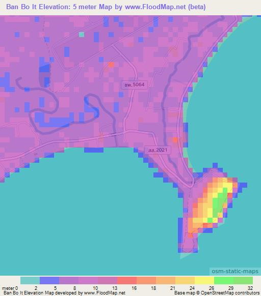 Ban Bo It,Thailand Elevation Map