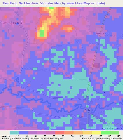 Ban Bang Na,Thailand Elevation Map
