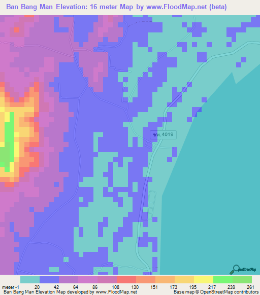 Ban Bang Man,Thailand Elevation Map