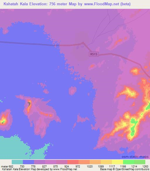 Kshatah Kala,Afghanistan Elevation Map