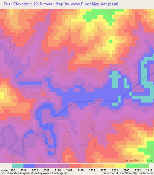 Zuzi,Afghanistan Elevation Map