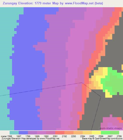 Zurungay,Afghanistan Elevation Map