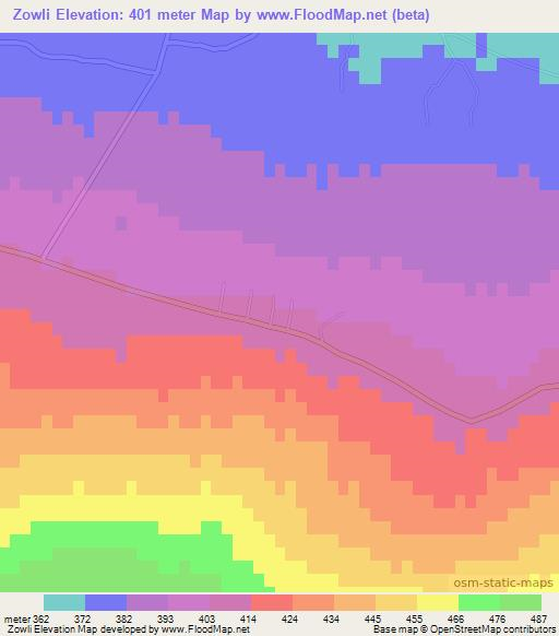 Zowli,Afghanistan Elevation Map