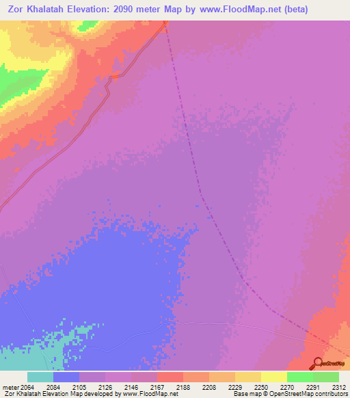 Zor Khalatah,Afghanistan Elevation Map