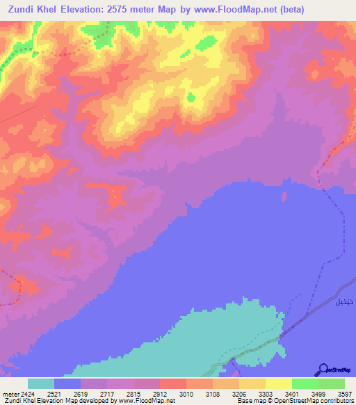 Zundi Khel,Afghanistan Elevation Map
