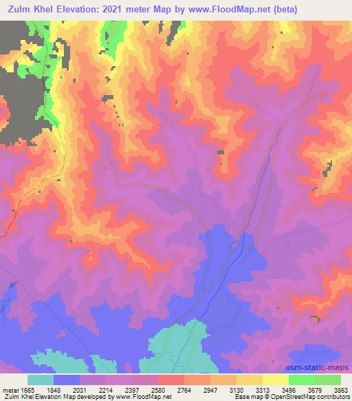 Zulm Khel,Afghanistan Elevation Map