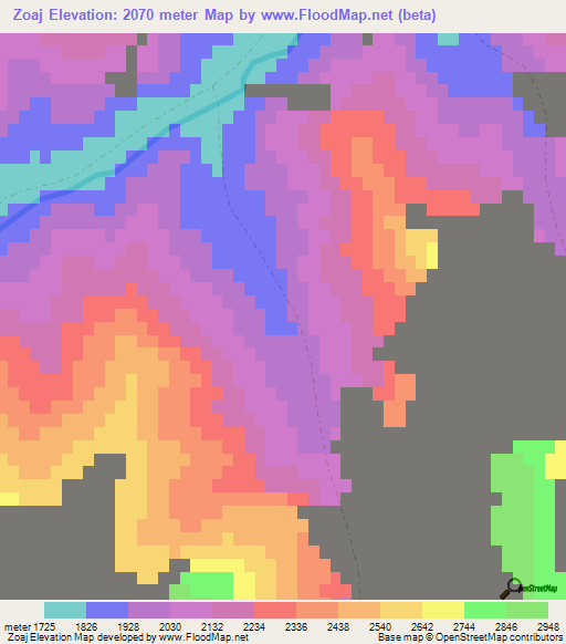 Zoaj,Afghanistan Elevation Map