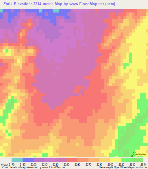Zmik,Afghanistan Elevation Map