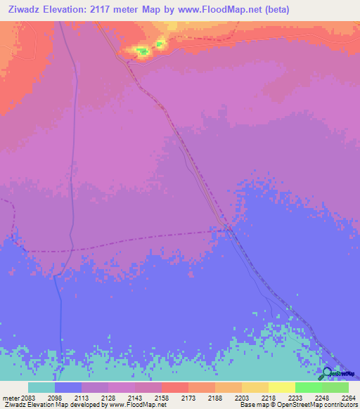 Ziwadz,Afghanistan Elevation Map