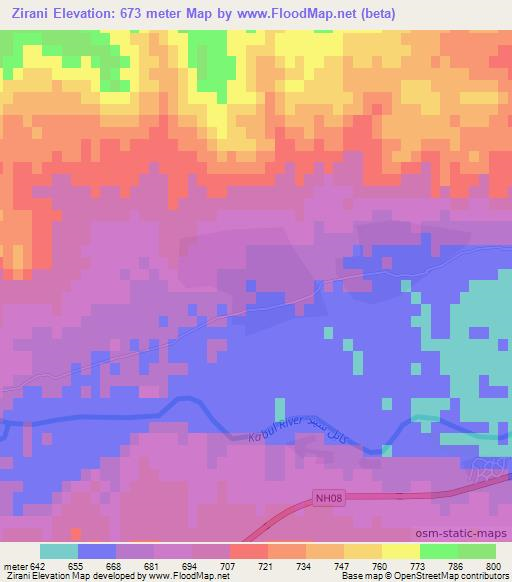 Zirani,Afghanistan Elevation Map