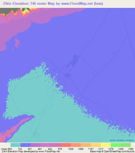 Zikin,Afghanistan Elevation Map