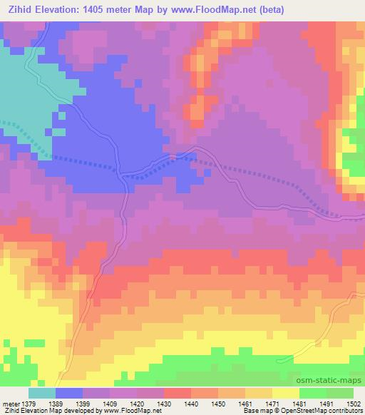Zihid,Afghanistan Elevation Map