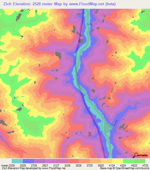 Zich,Afghanistan Elevation Map
