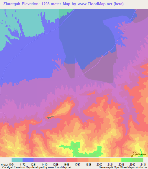 Ziaratgah,Afghanistan Elevation Map