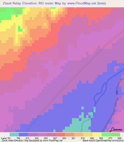 Ziarat Kelay,Afghanistan Elevation Map
