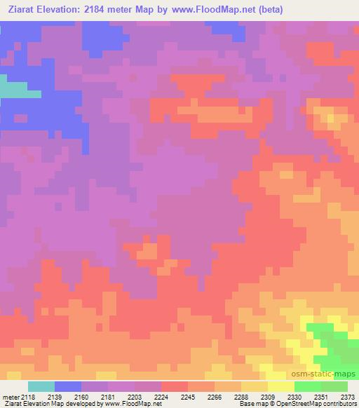 Ziarat,Afghanistan Elevation Map